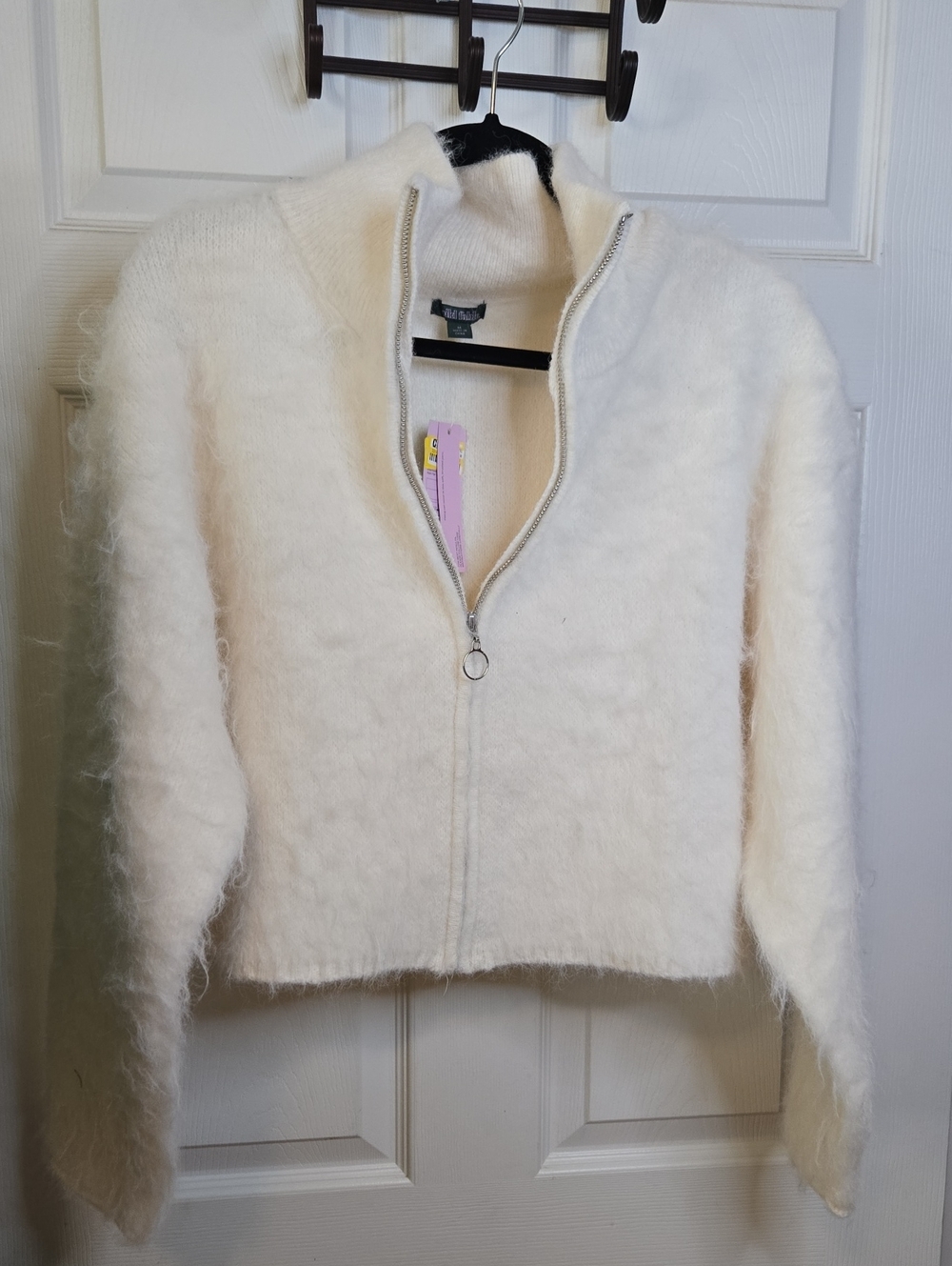 wild fable Ivory Fuzzy Zip-Up Teddy Jacket